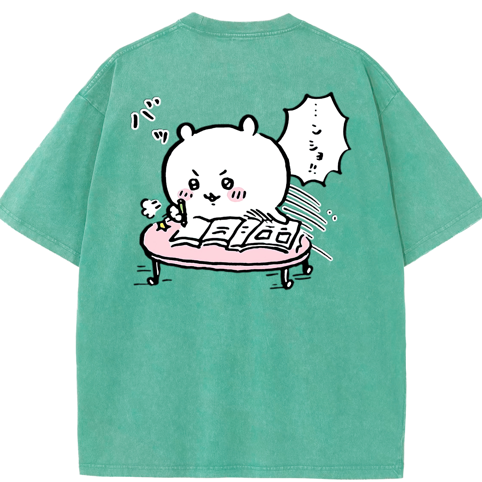 （画像用） ちいかわ ちいかわ Chii-kawa chiikawa 綿100% ヴィンテージ風 半袖Tシャツ（背面プリント）